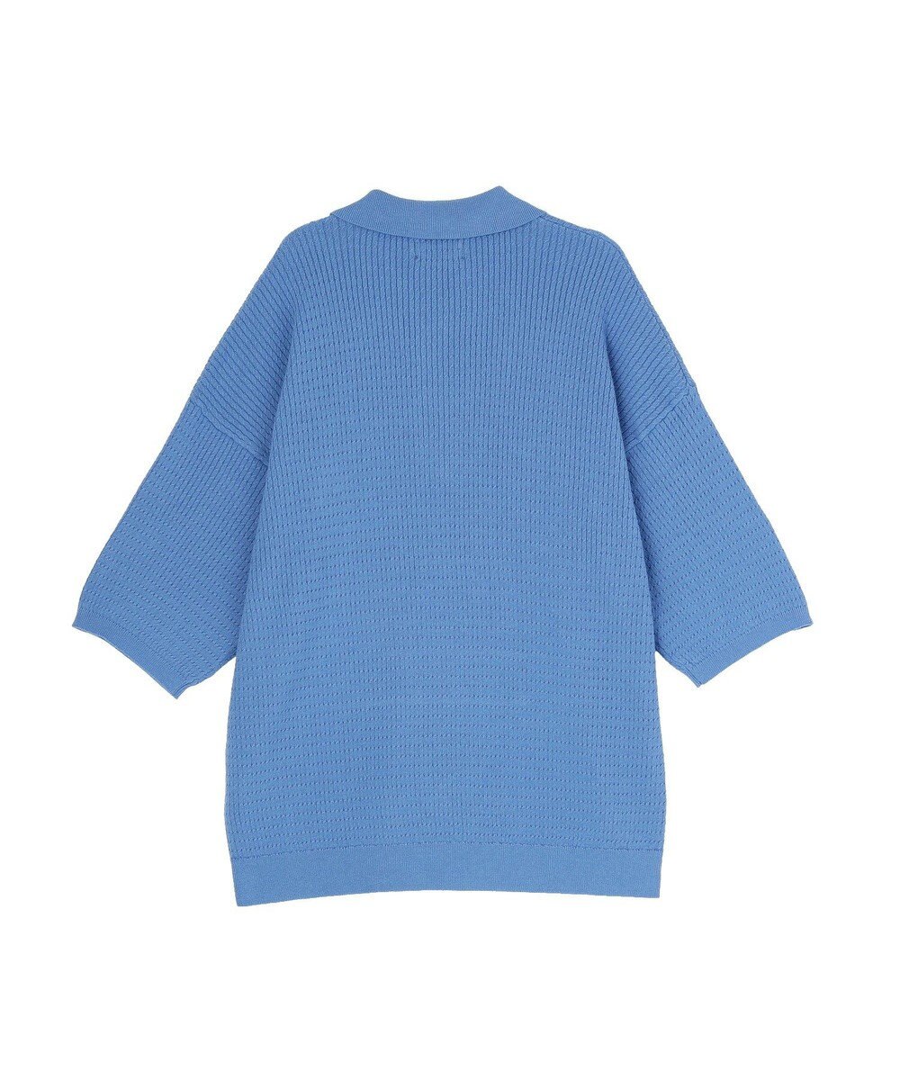 CRAFT STANDARD BOUTIQUE 透かし編み半袖ニットポロシャツ 