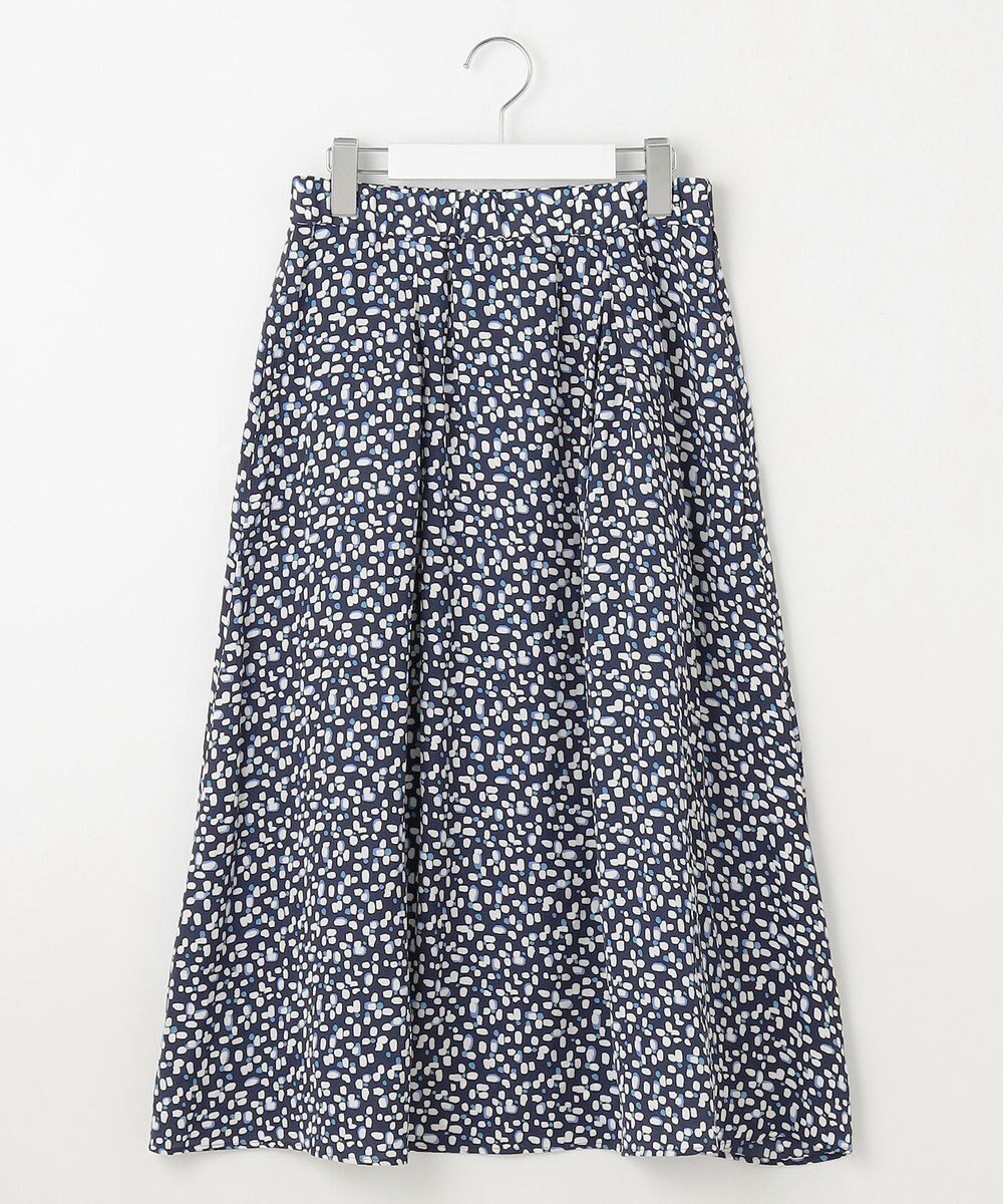 自由区 L 【カタログ掲載・セットアップ対応・洗える】ジオメトリックフラワードットプリント スカート 