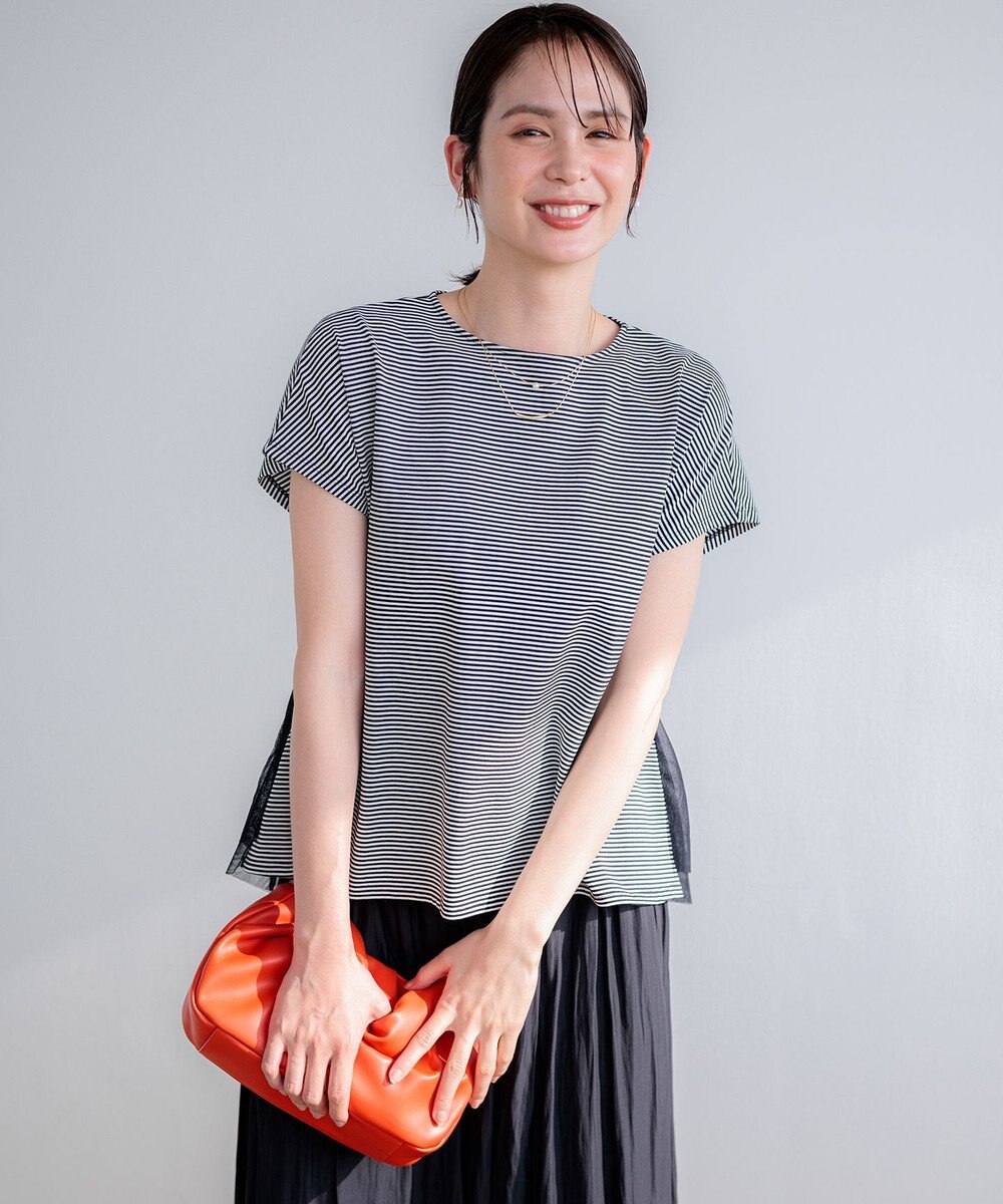 組曲 【先行予約】GIZAコットンチュールコンビ カットソー 