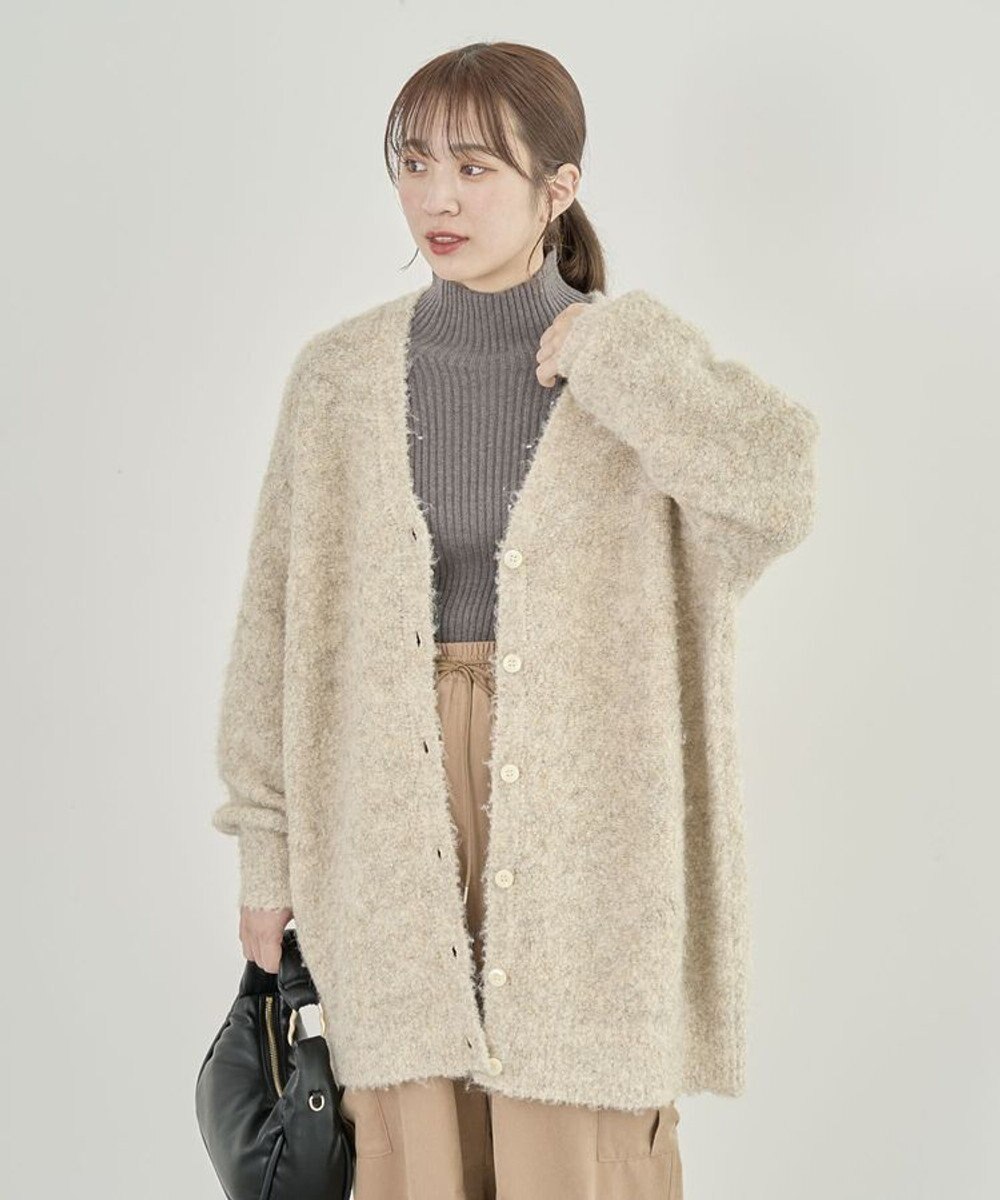 Green Parks ブークレーＶネックミディ丈カーディガン 