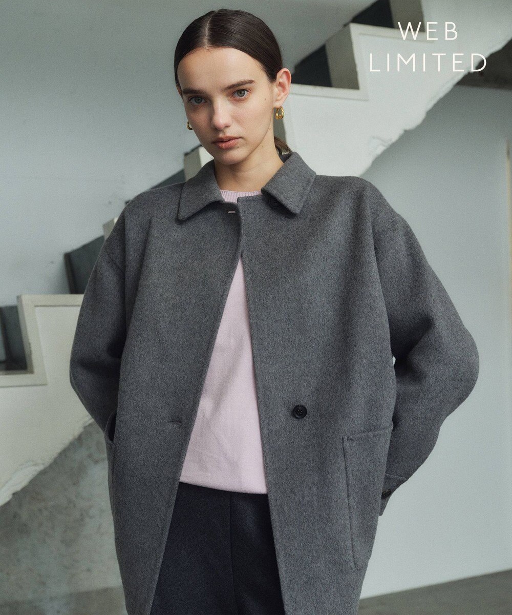 BEIGE， 【WEB限定】PAYSON / ウールリバーオーバーサイズステンカラーコート 