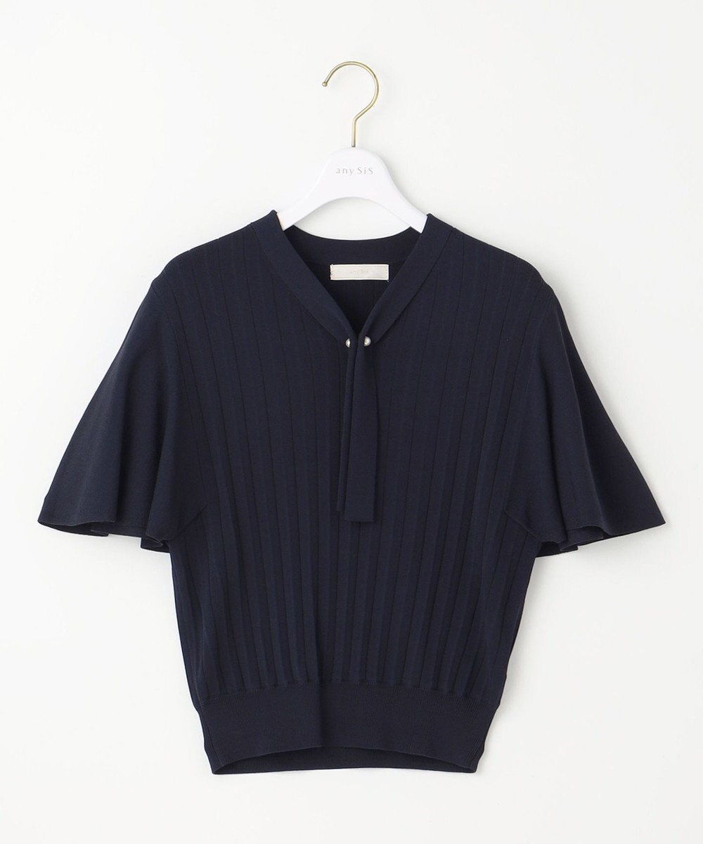 ANY SIS 【UVケア】ボウタイフレアスリーブ ニット 