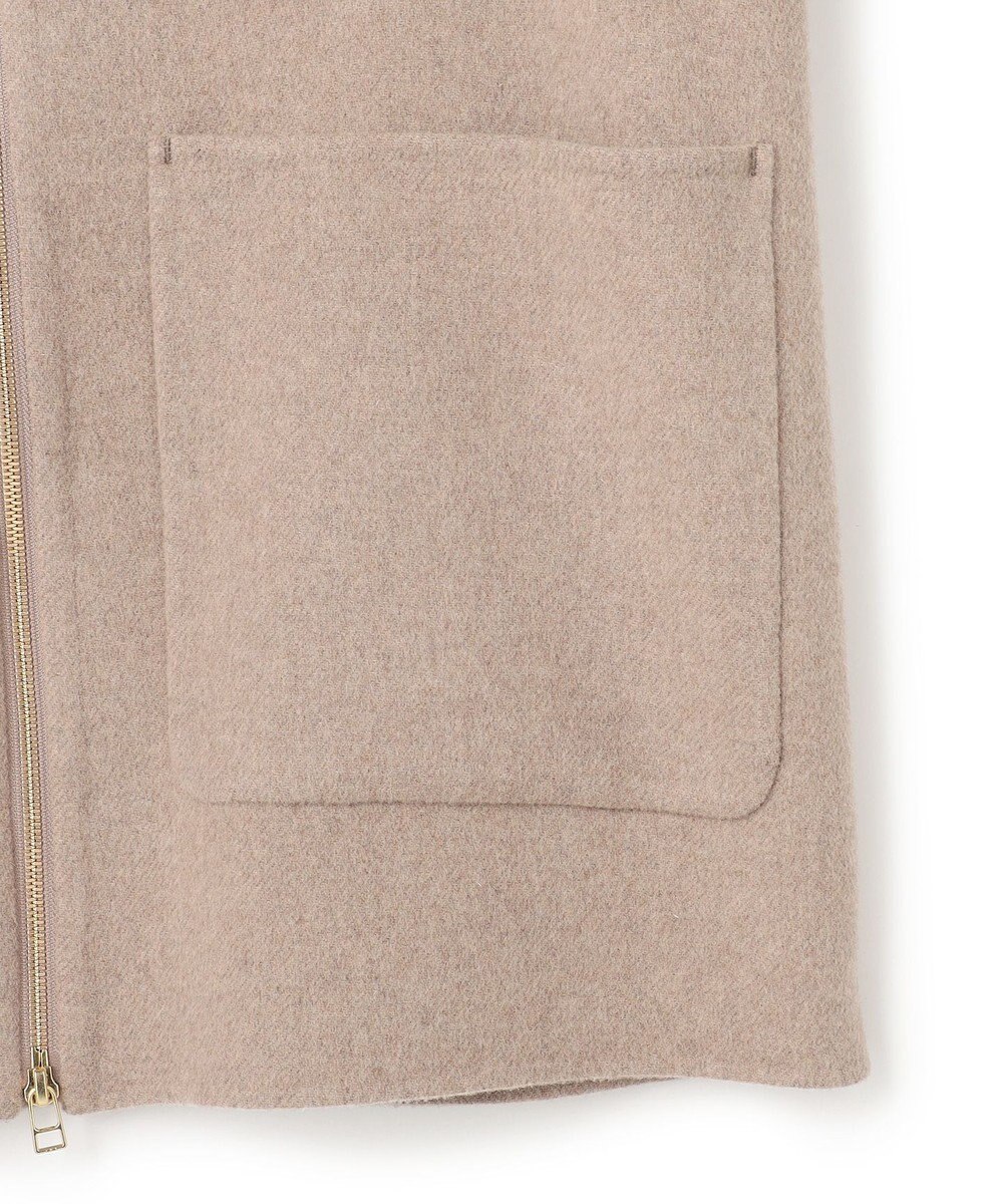 BEIGE， BOW / ウールリバー スタンドカラーコート 