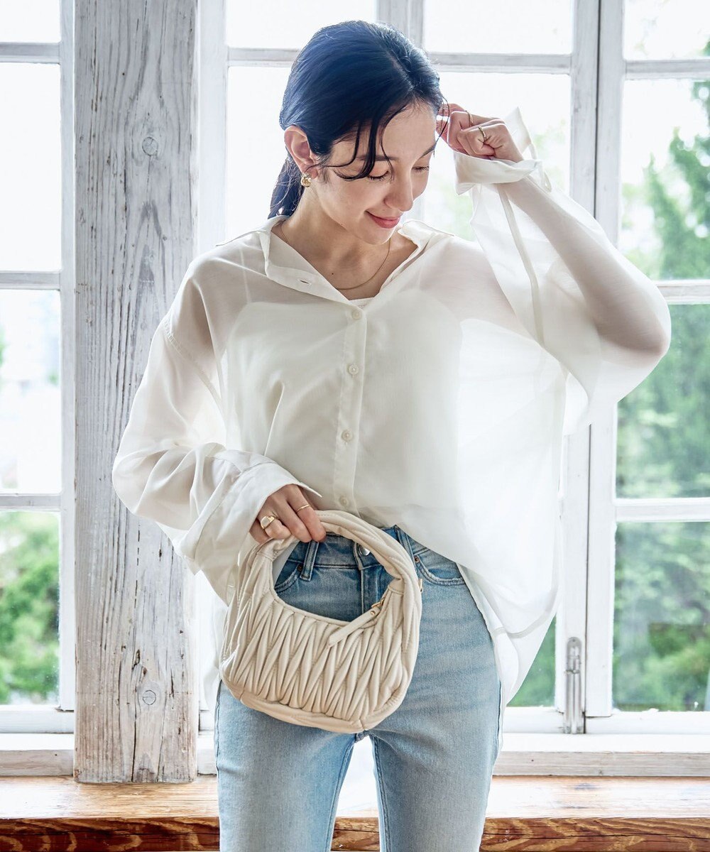 WEGO 【シワになりにくい/手洗い可】シアーBIGシャツ 