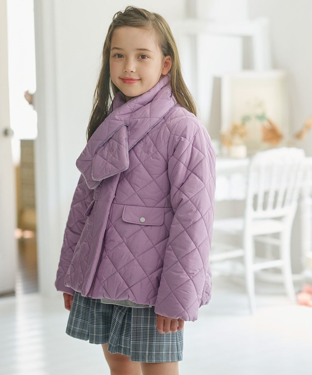 組曲 KIDS 【150-170㎝】マフラー付き中綿キルト アウター 