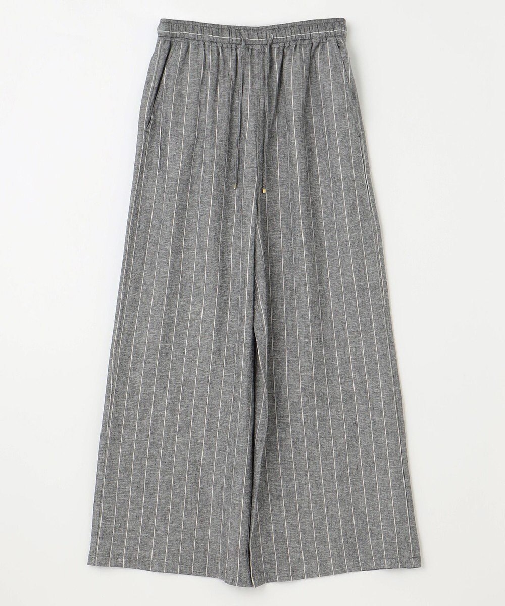 ANY 【ウエストゴム】リネンレーヨンワイドパンツ 