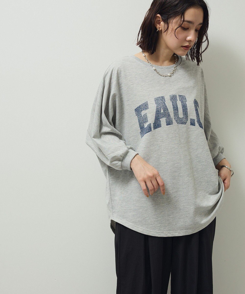 Green Parks ７分袖ミニ裏毛ドルマンロゴプルオーバー 