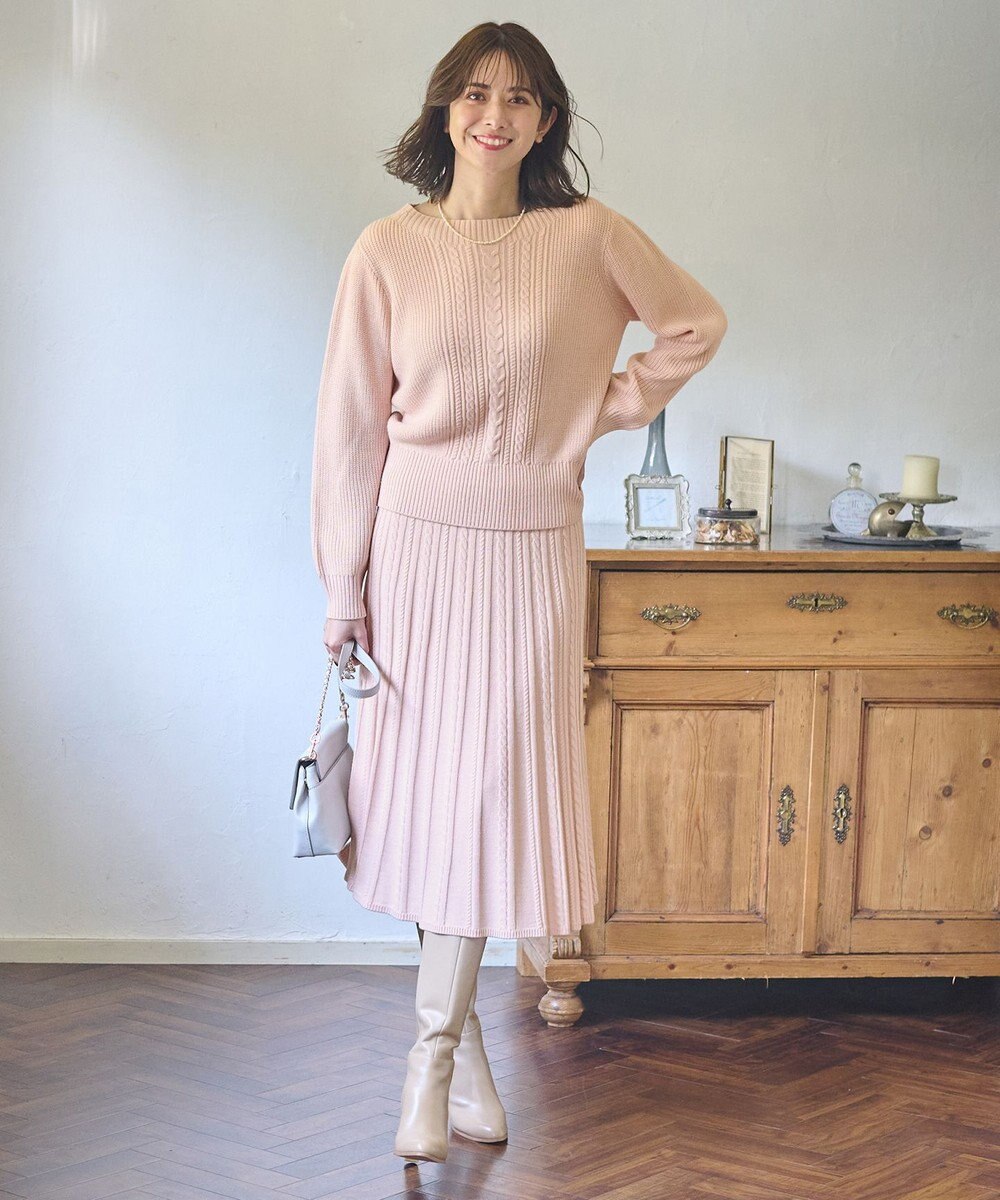 ANY SIS 【セットアップ対応】スフレケーブルニット スカート 