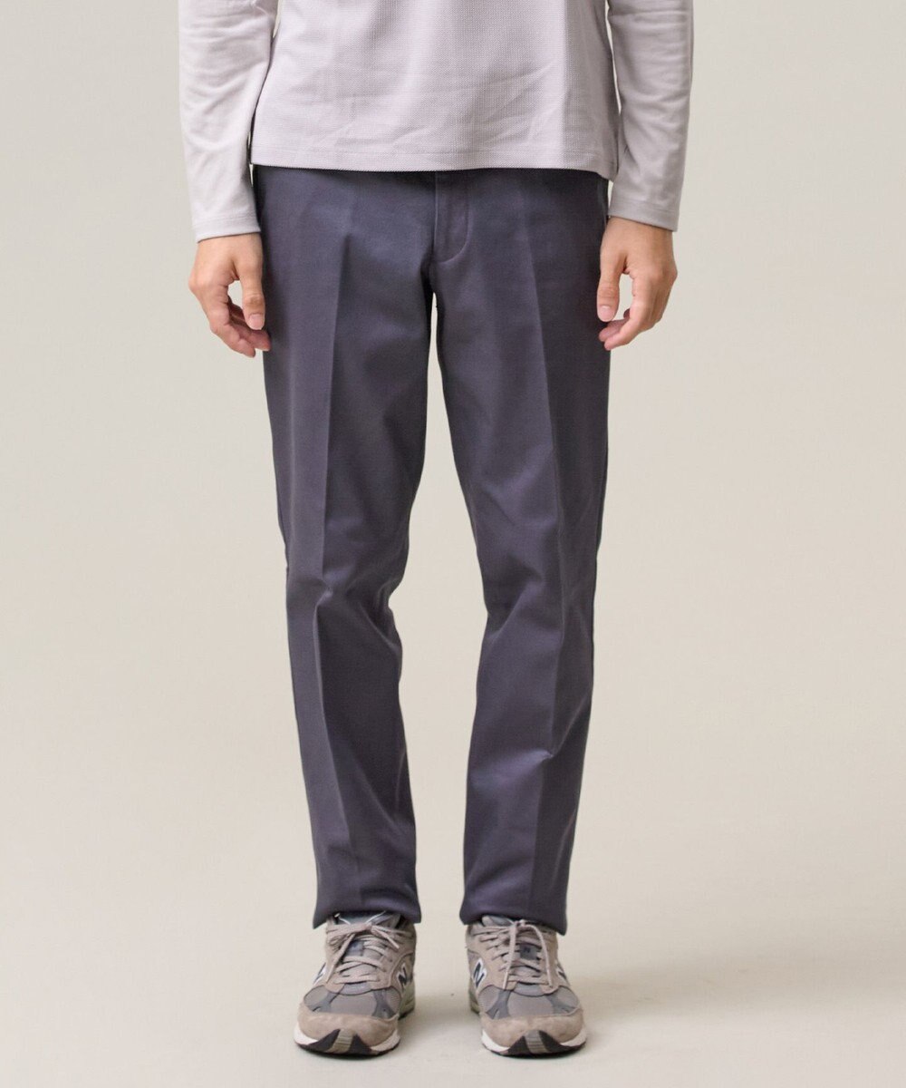 J.PRESS MEN 洗練されたシルエットと機能美【ストレッチ】トリコチン ステムテーパードパンツ 