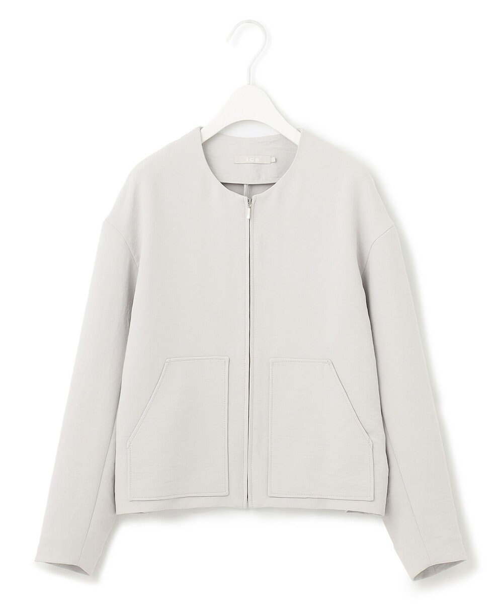 ICB L 【洗える】 ダブルクロスクレープ ブルゾン 