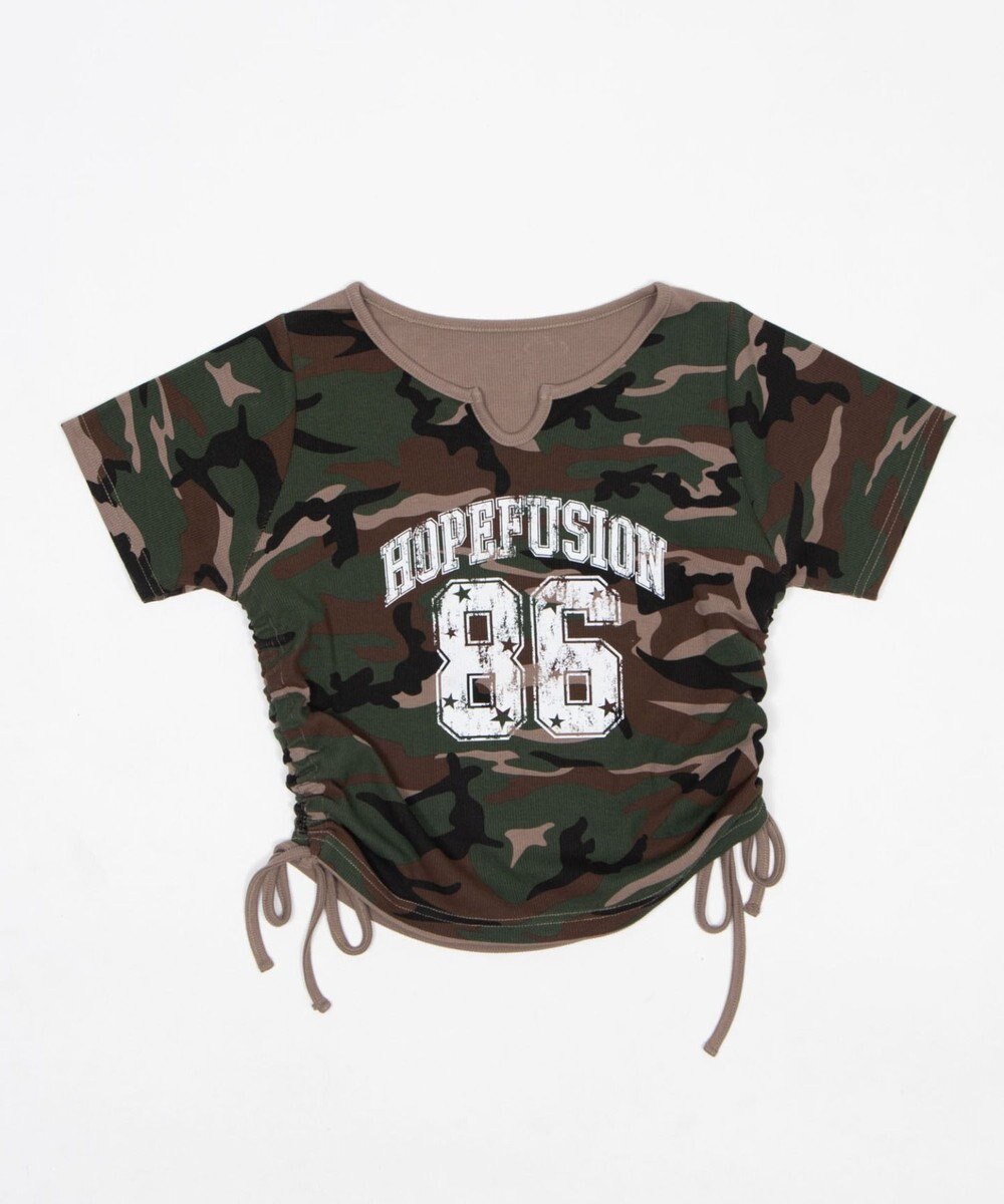 WEGO キーネックサイドレースアップちびT 