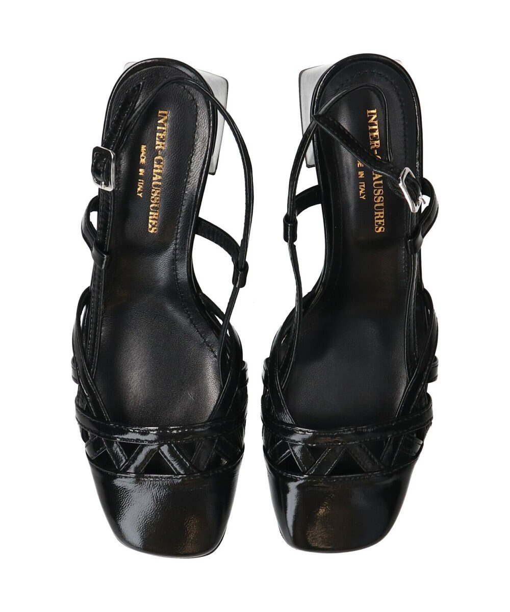 INTER-CHAUSSURES 【INTER-CHAUSSURES】スクエアトウチャンキーヒールバックバンド 