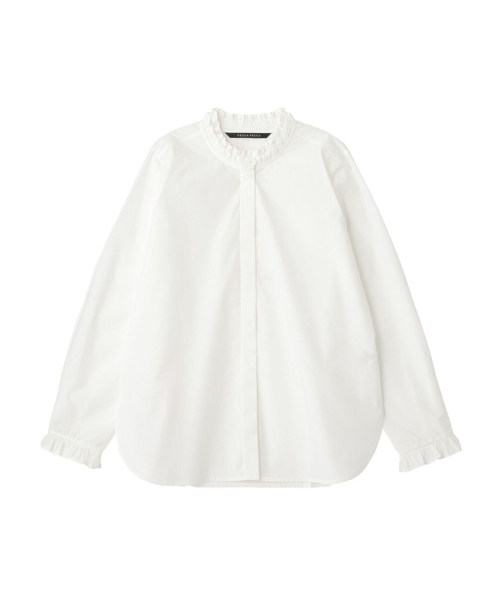 YECCA VECCA イージケアフリルカラーシャツ 