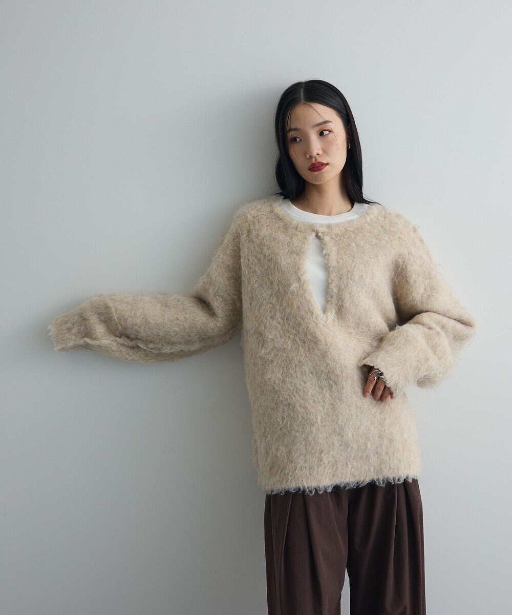 Green Parks 前後２ｗａｙキーネックシャギーニット 