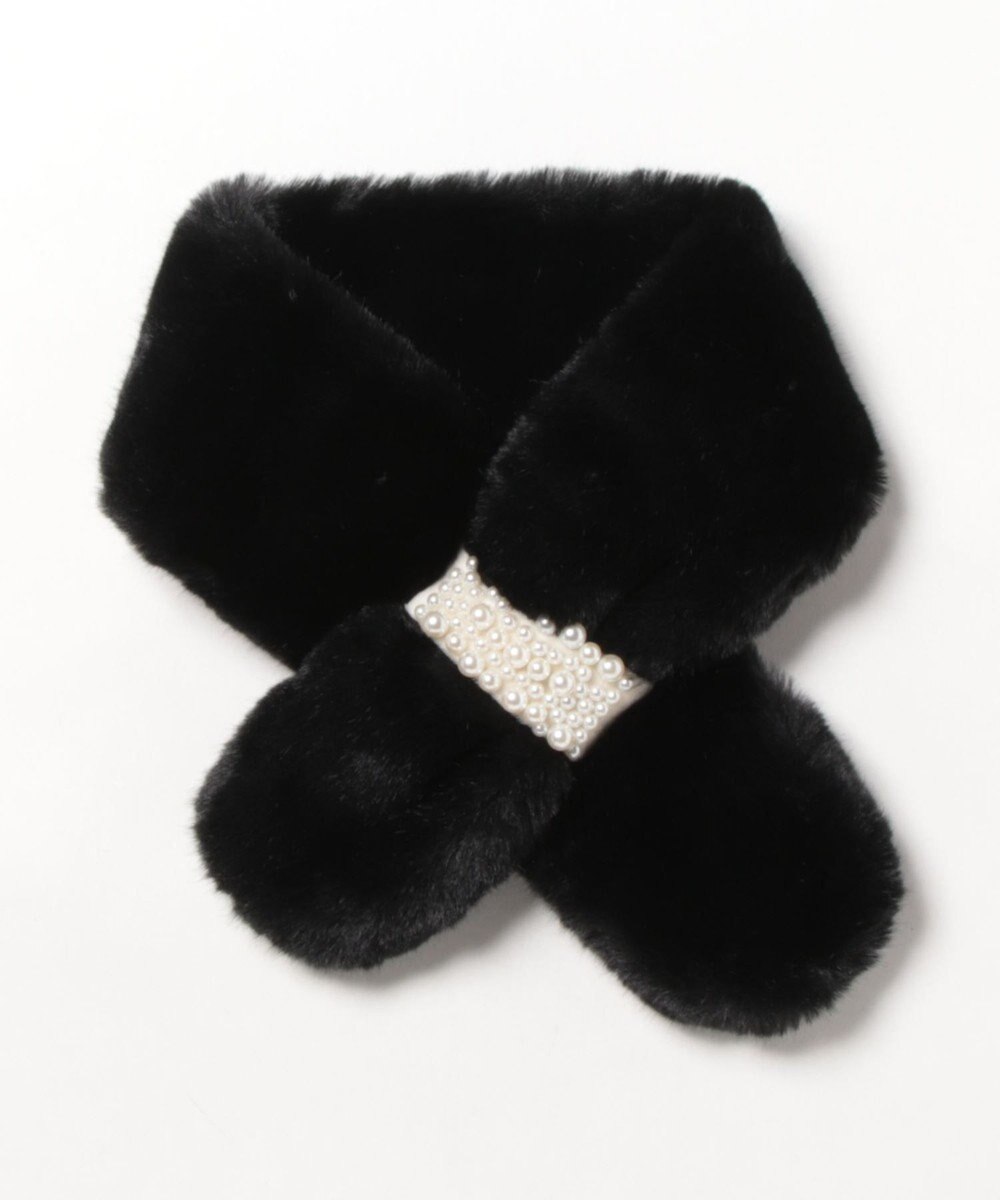 UNBILLION カシュネ cache nez / フェイクファーパールベルト付マフラー 