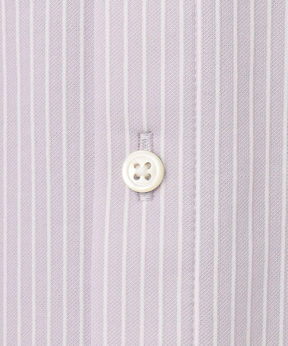 J.PRESS LADIES L ピンストライプジャージー バンドカラー スキッパー カットソー 