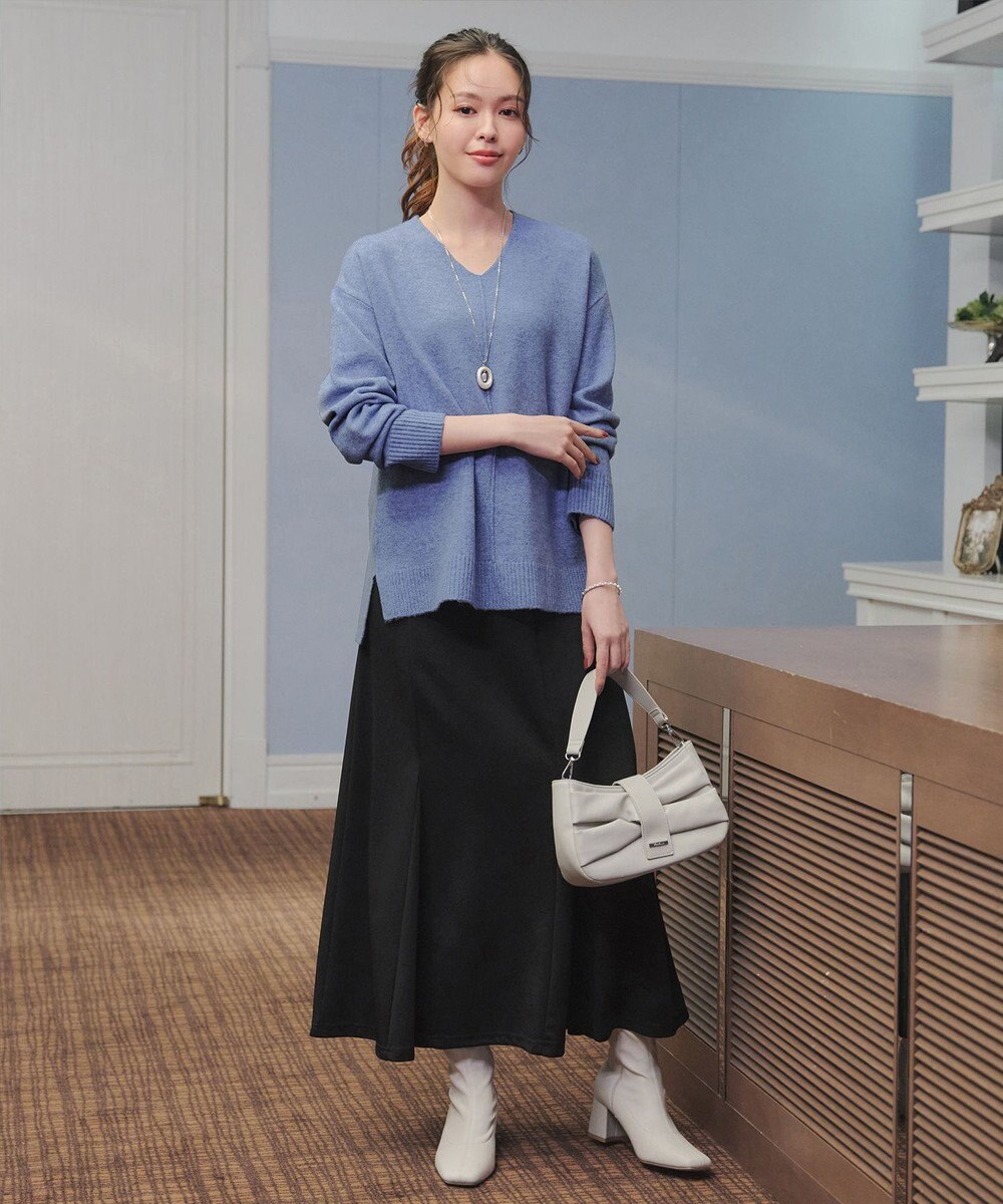 Tiaclasse 【安田美沙子さん着用・洗える】メランジVネックニットプルオーバー 