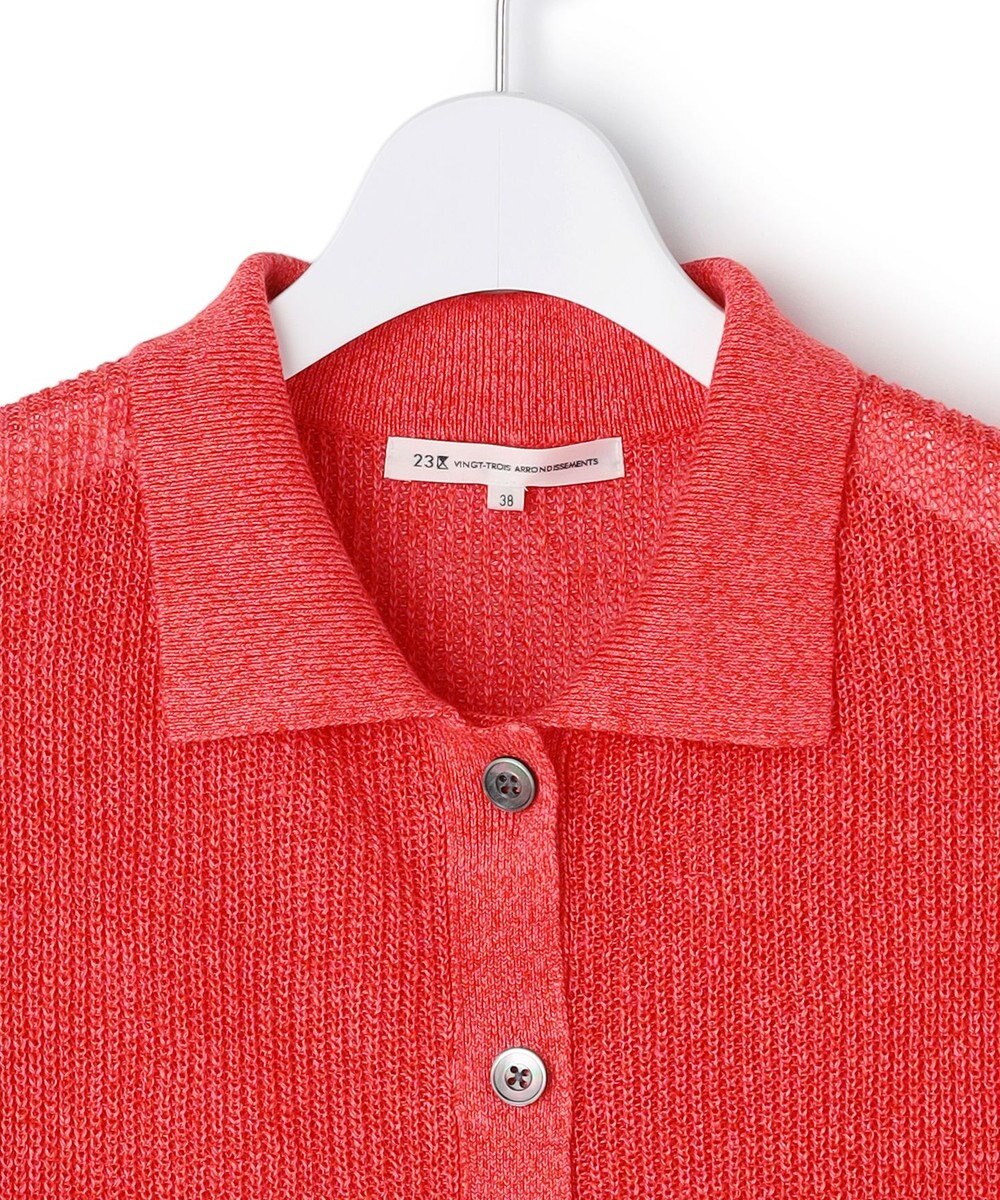 23区 【先行予約】ピュアリネン ハーフスリーブ ポロニット 