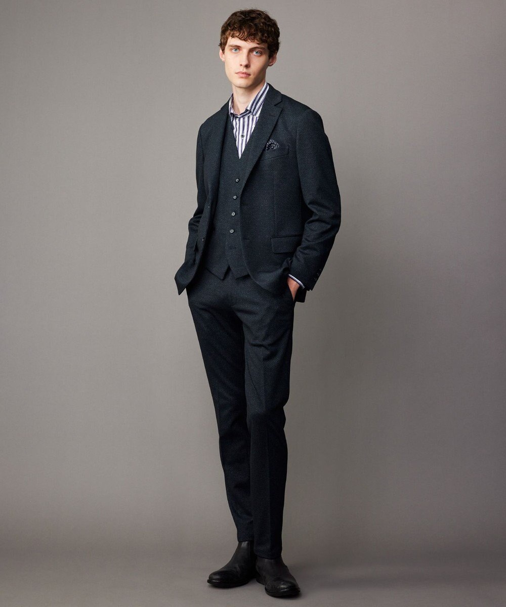 JOSEPH ABBOUD 【快適な着心地・イージーケア】コンフォートジャージー ストライプ シャツ 