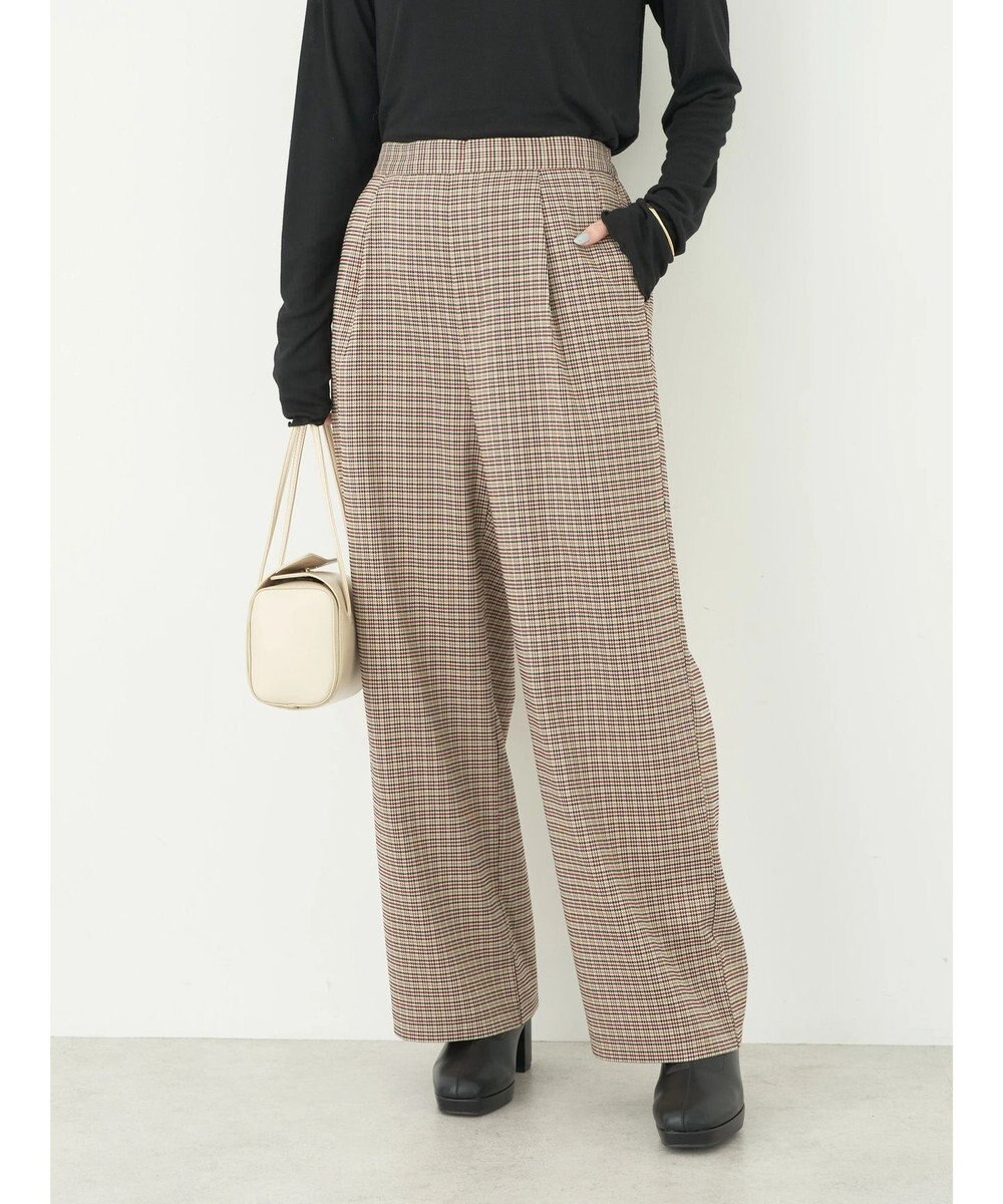 earth music&ecology チェックストレートパンツ 