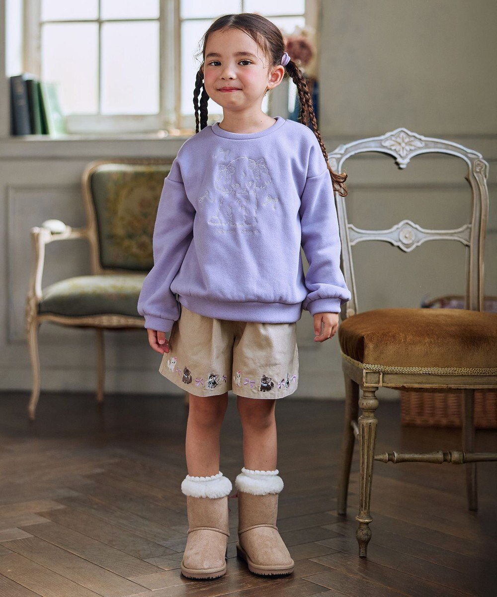 ANY KIDS アニマル刺繍 裏シャギー トレーナー 