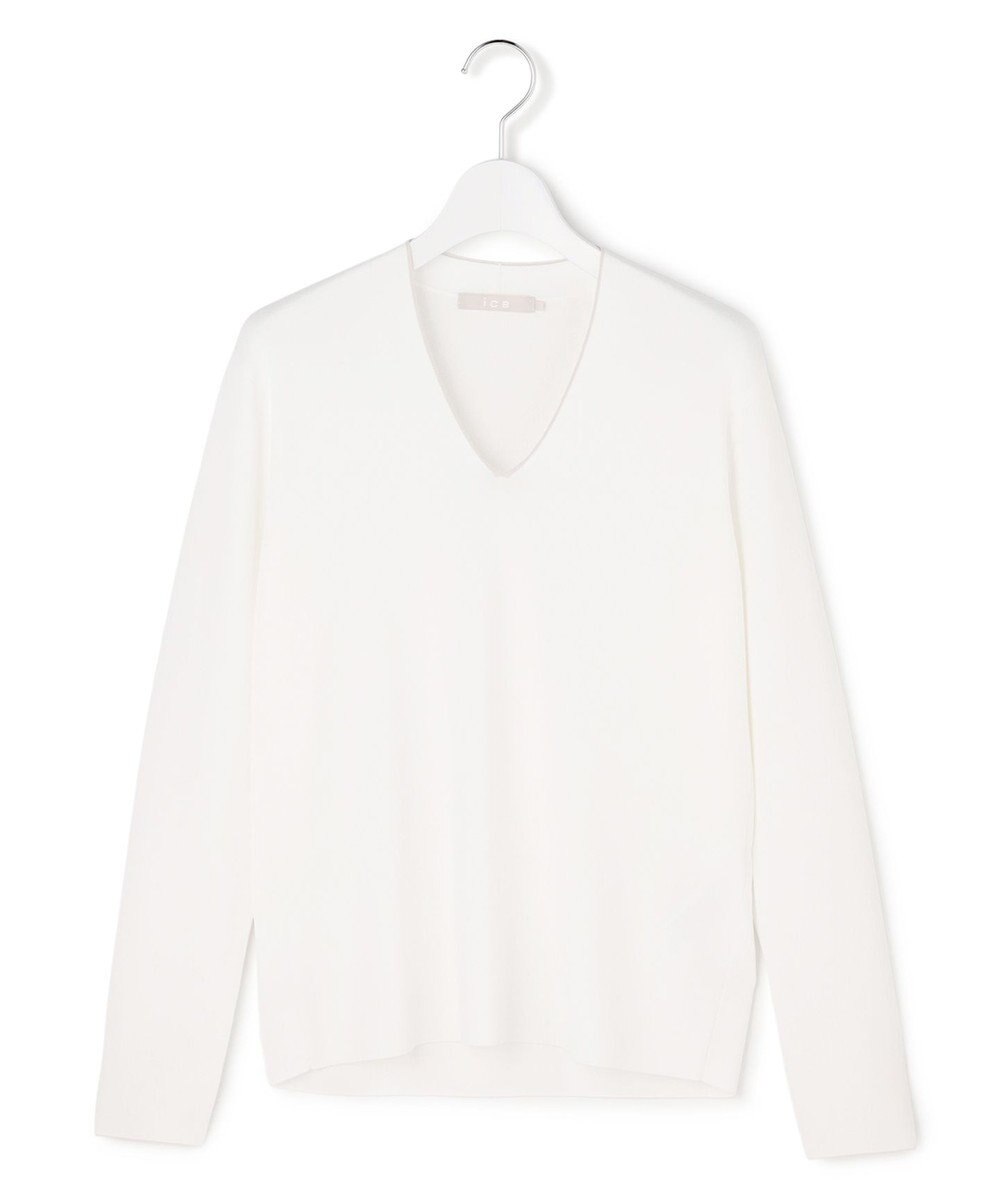 ICB L シンセティックフルニードル Vネックニット 