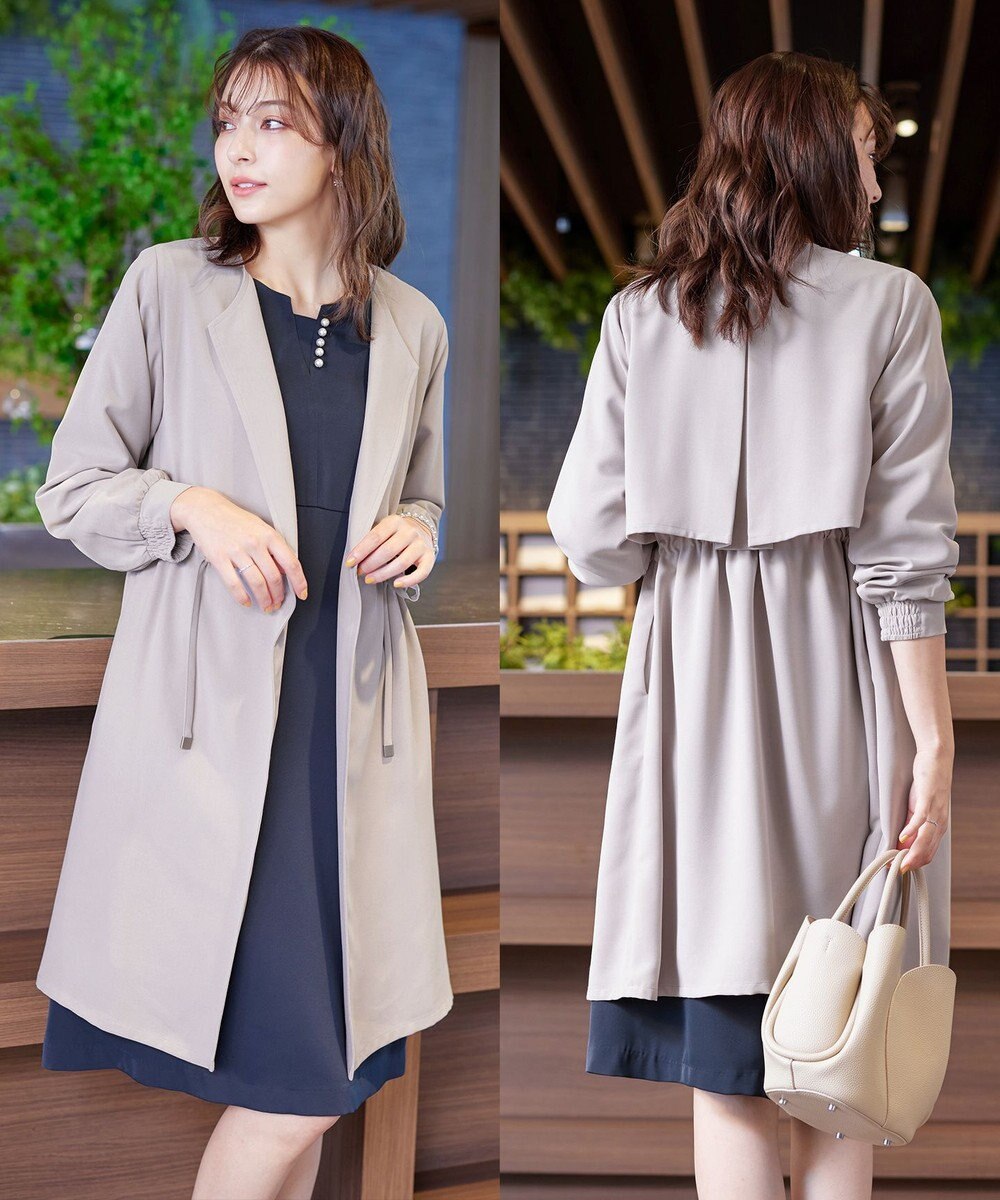 Tiaclasse 【洗える】タックヨーク着流しパフスリ－ブコート 