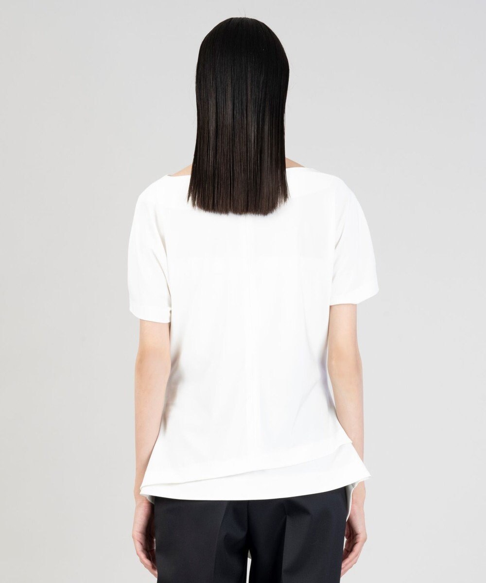 23区 L 【エステータ】トリアセストレッチクロス タック ブラウス 