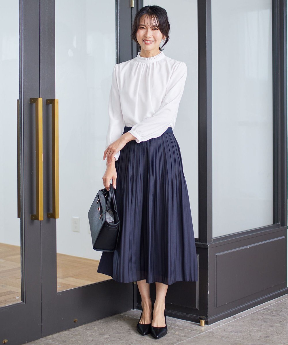 23区 L 【洗える】ジョーゼット フリル ブラウス 