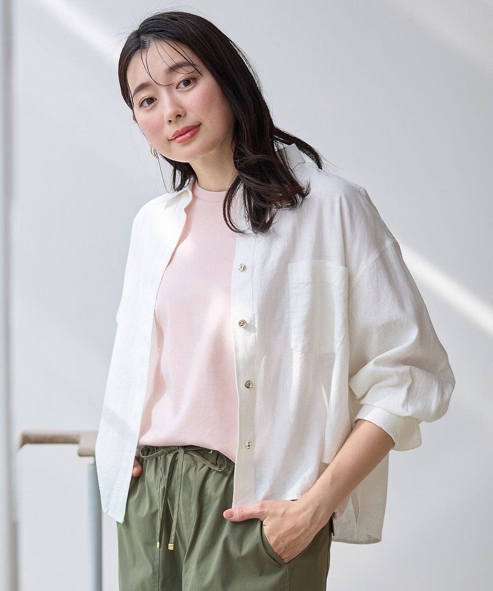 ANY 【手洗い可能】ヨーロピアンリネンシャツブラウス 