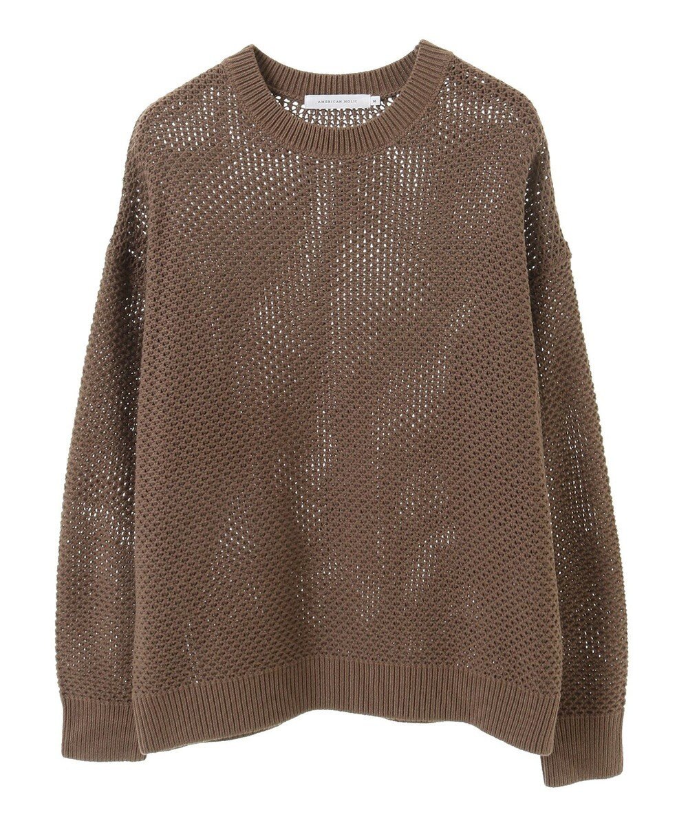 AMERICAN HOLIC 透かし編みニットプルオーバー 