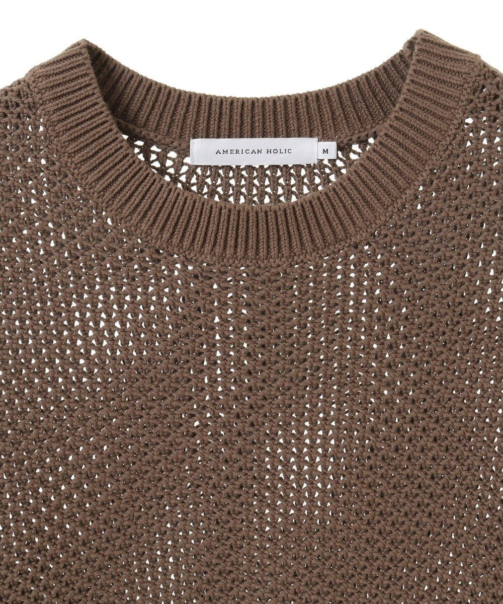AMERICAN HOLIC 透かし編みニットプルオーバー 