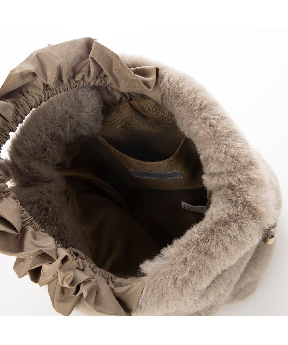 UNBILLION カシュカシュ cachecache / フリルハンドルエコファー巾着バッグ 