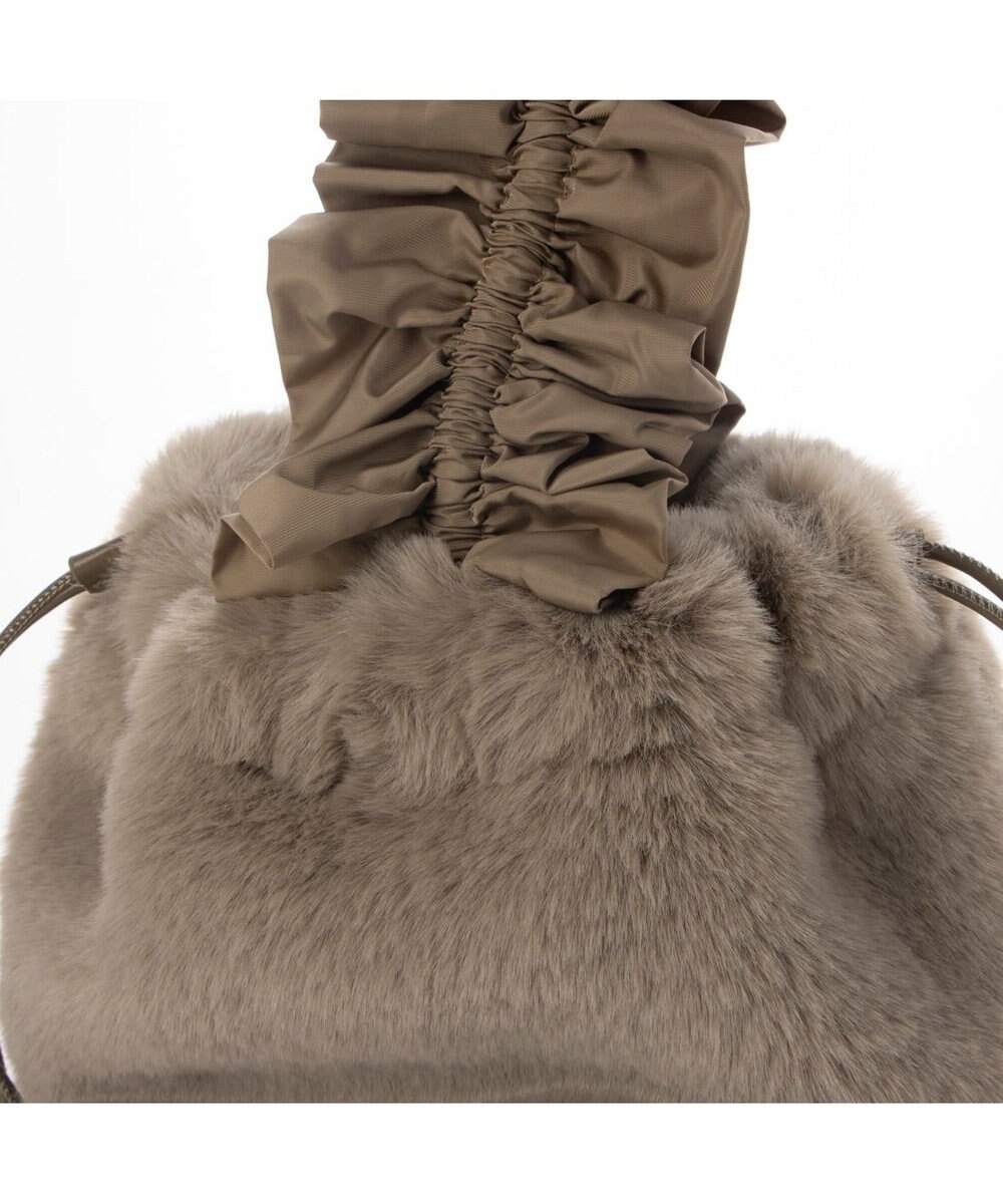 UNBILLION カシュカシュ cachecache / フリルハンドルエコファー巾着バッグ 