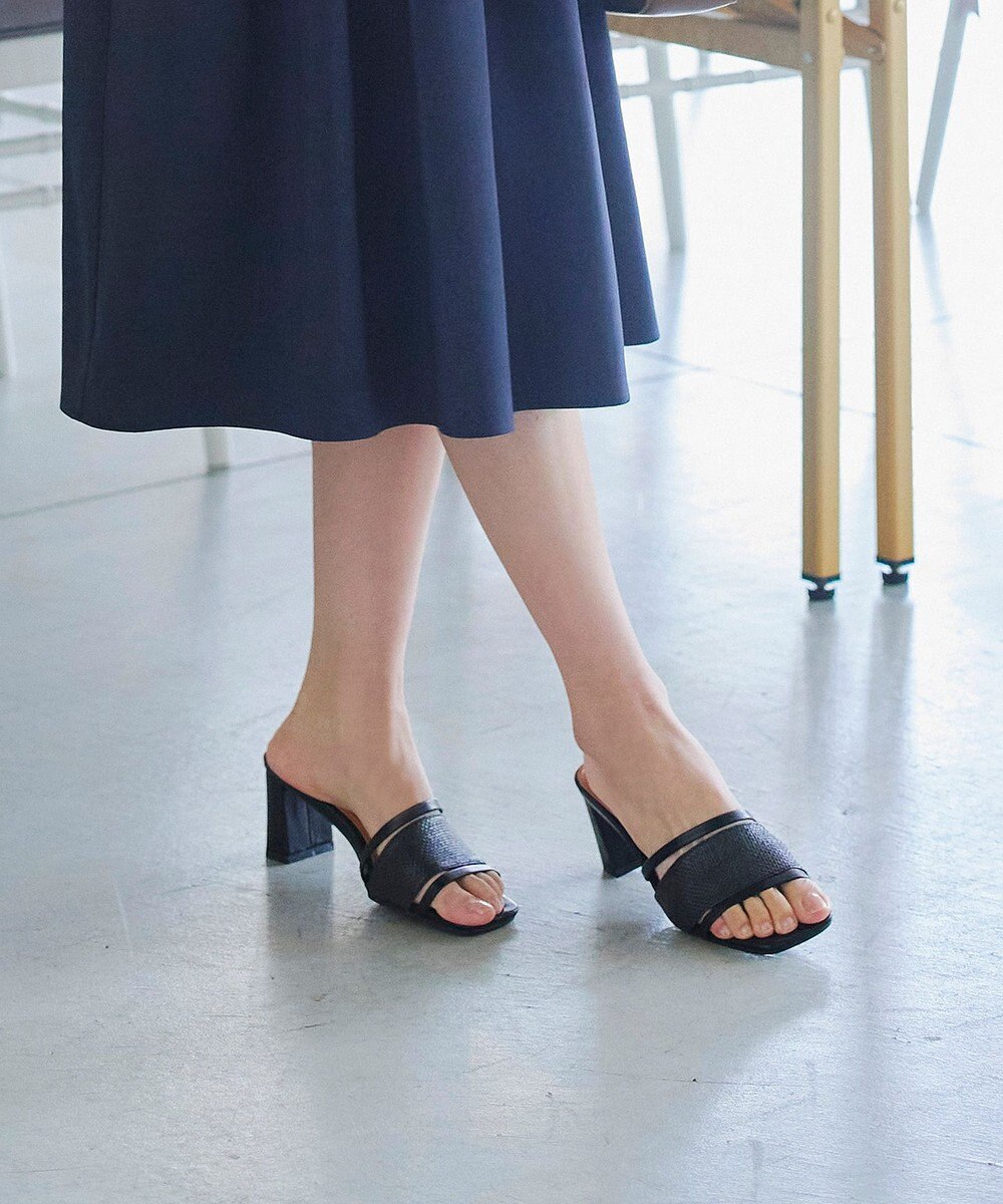 Tiaclasse 【小倉優子さん着用】ラタン風配色ストラップサンダル 