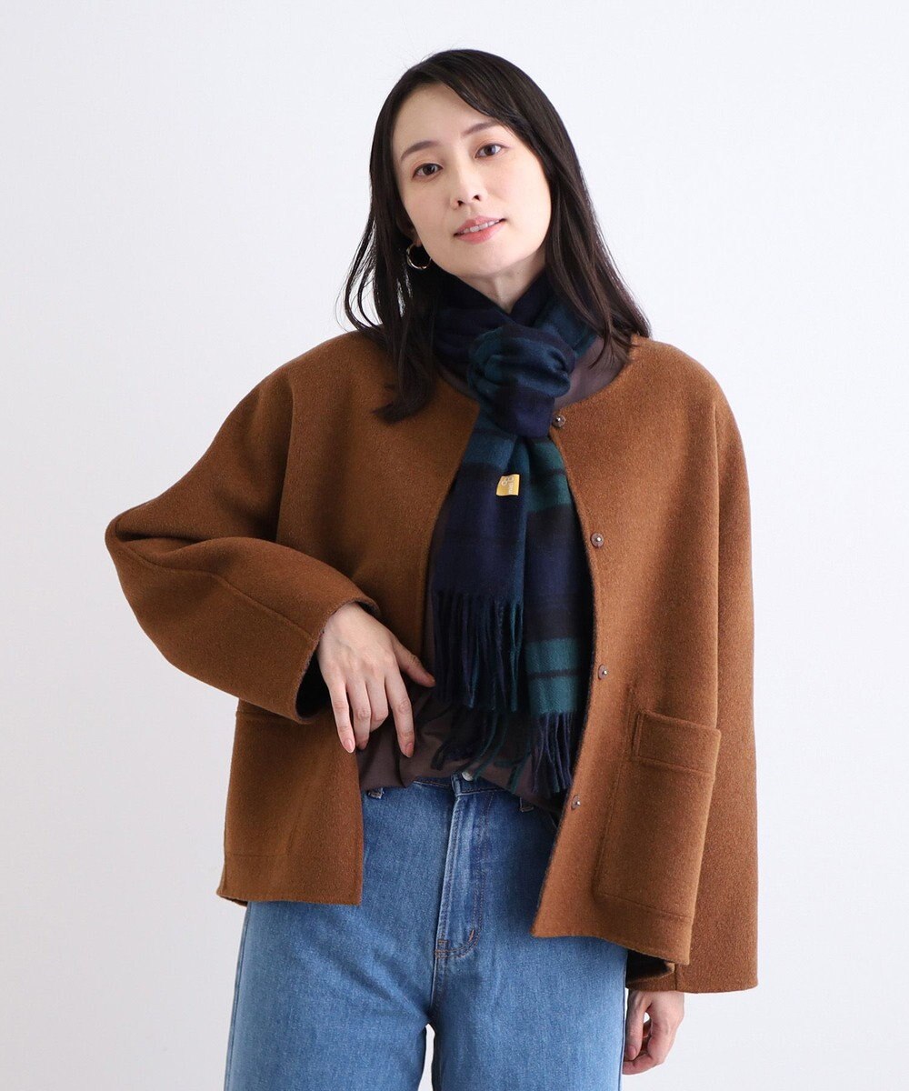 MOONBAT WEB限定【洗える】ミエル (miel) カシミヤ100％ チェックマフラー 