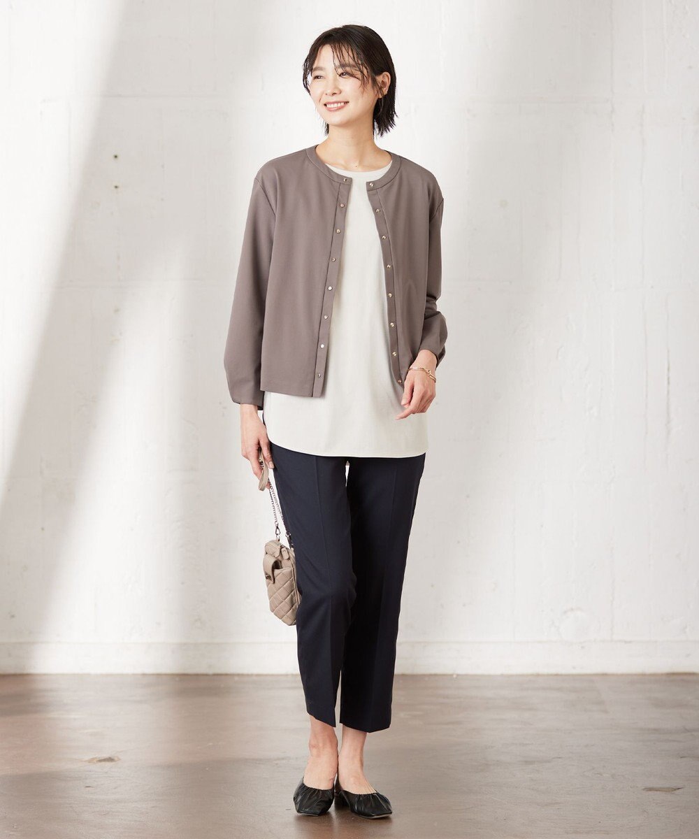 J.PRESS LADIES ベーシックジャージー ロングTシャツ カットソー 