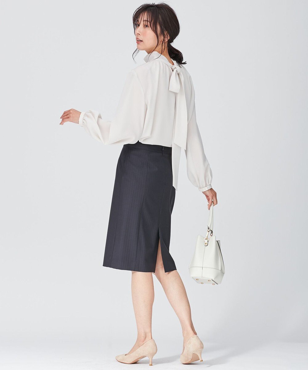 23区 L リボンディテール ギャザー ブラウス 
