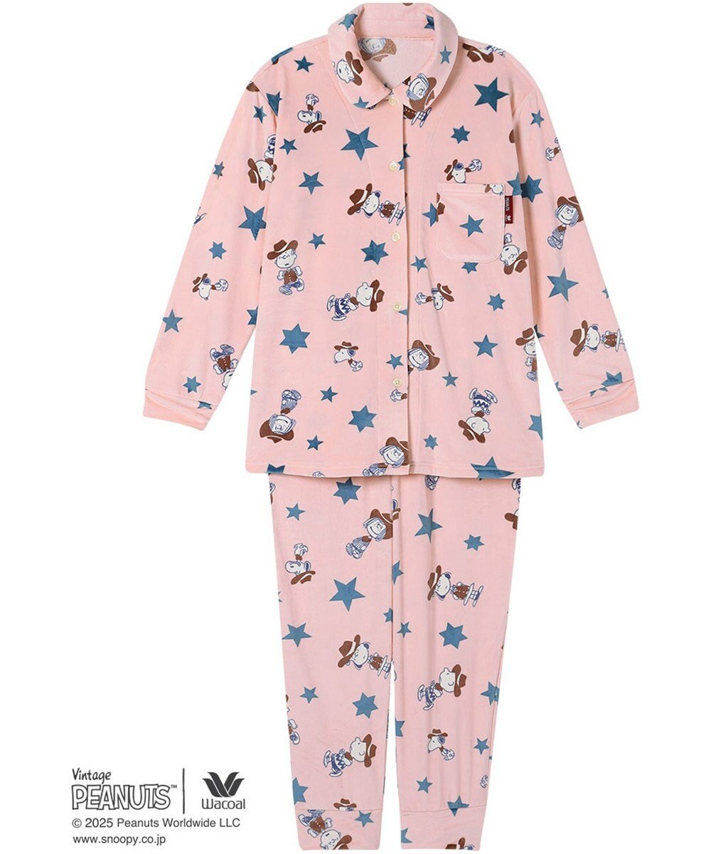 WACOAL ワコール_リラックス＆スリープ パジャマ フリース素材(本体) あったか 長袖 長ズボン PEANUTS スヌーピー レディース FDW463 /ワコール 