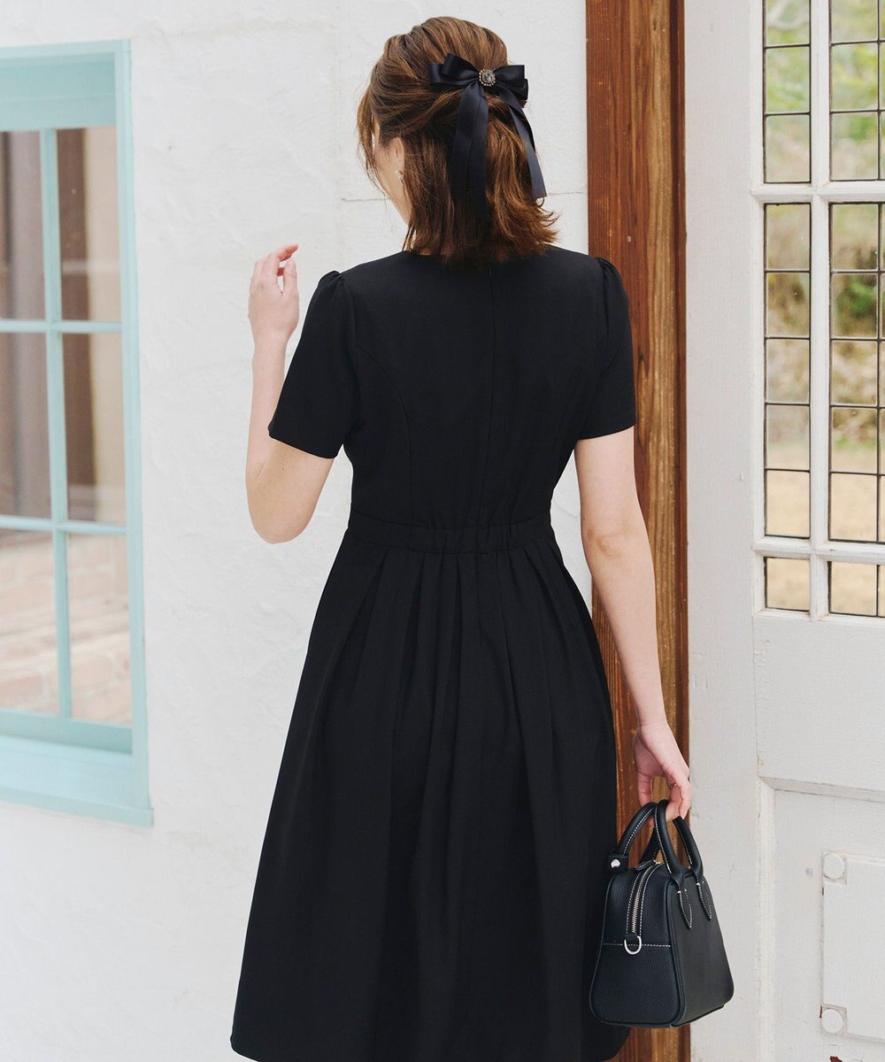 Tiaclasse サテンリボンバレッタ 