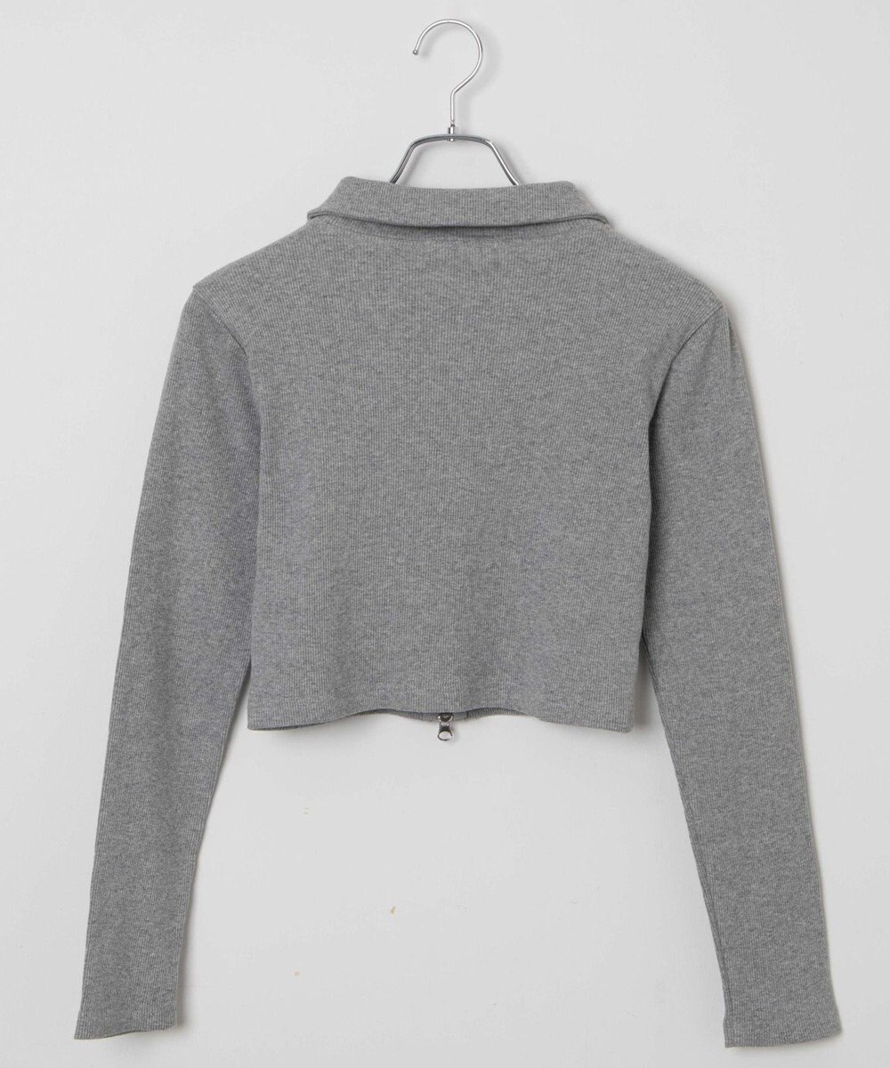 WEGO ワンポイント刺繍WZIP長袖トップス 