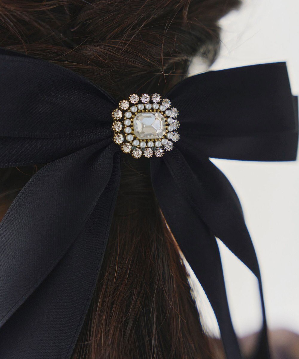 Tiaclasse サテンリボンバレッタ 