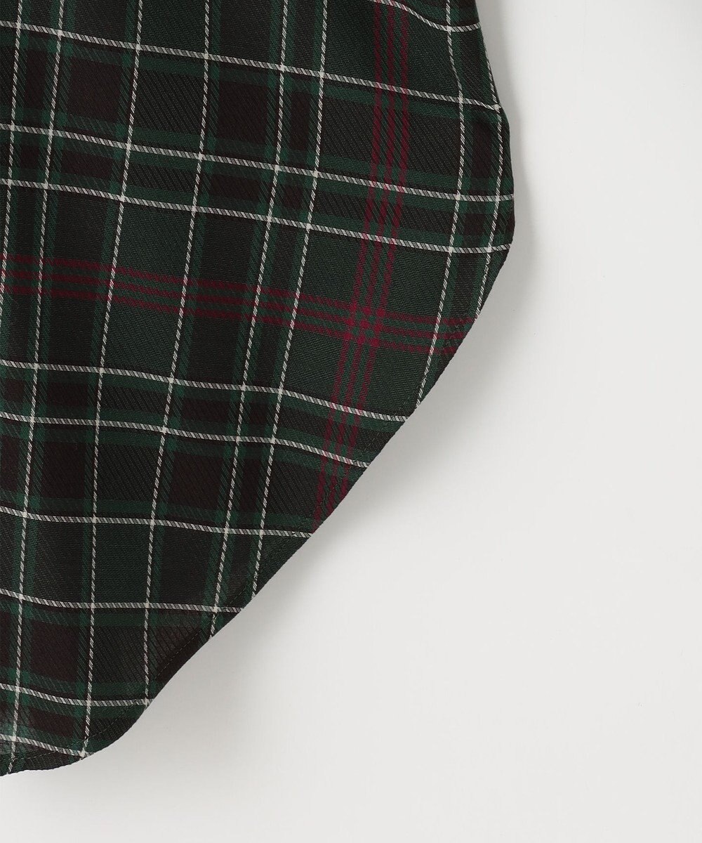 組曲 シアーツイルチェック ハイネックブラウス 