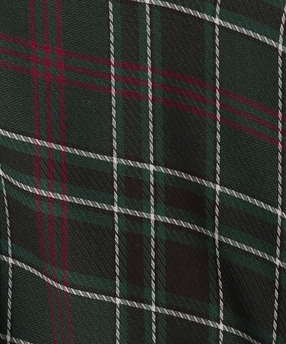 組曲 シアーツイルチェック ハイネックブラウス 