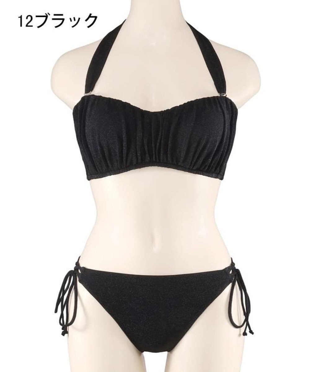 San-ai Resort（三愛水着楽園） 軽い着け心地でしっかり盛れる【楽盛り水着】　ラメギャザーワイヤー水着　9M　【San-ai Resort（サンアイリゾート）】 
