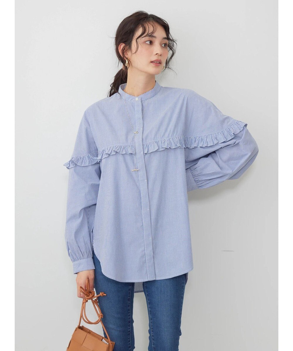 AMERICAN HOLIC フリルバンドカラーシャツ 