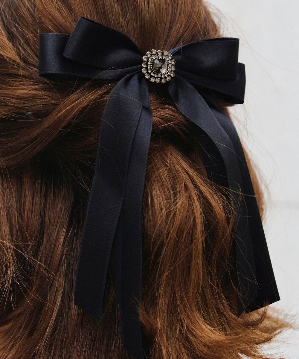 Tiaclasse サテンリボンバレッタ 