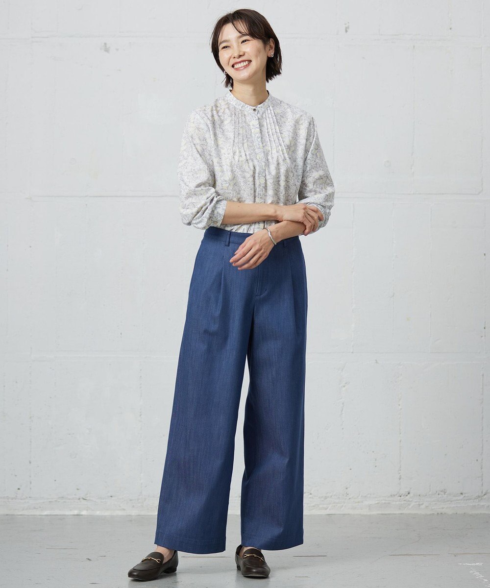 J.PRESS LADIES 【洗える】ポリエチレンスパンブロードフラワープリント ブラウス 