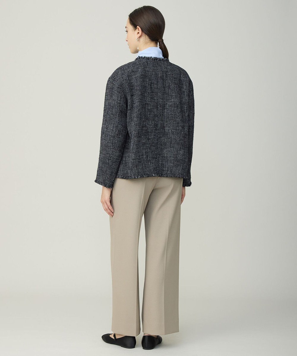 ICB ライトブッチャーツイード ノーカラージャケット 