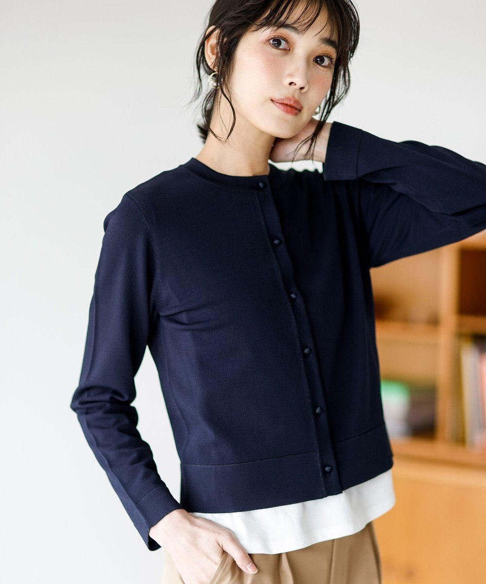 ANY SIS 【BAILA掲載/好印象ブライトニット】ラメライン カーディガン 